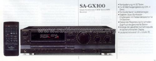 AM/FM Stereo Receiver SA-GX100; Technics brand (ID = 1901716) Radio