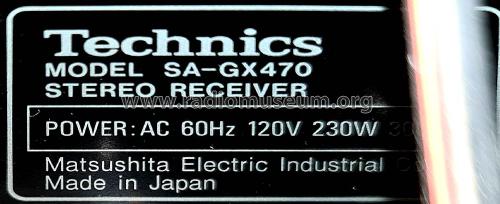 AV Control Stereo Receiver SA-GX470; Technics brand (ID = 2691154) Radio