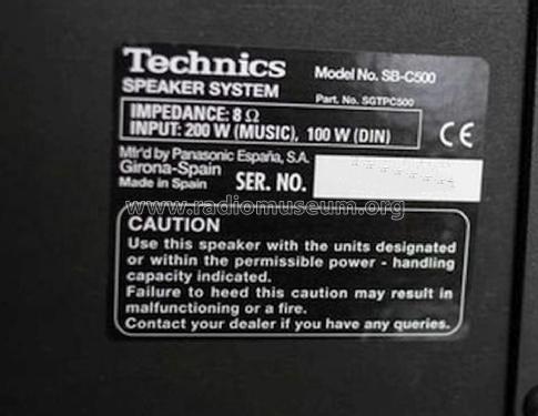 Center Speaker SB-C500; Technics brand (ID = 1911096) Speaker-P