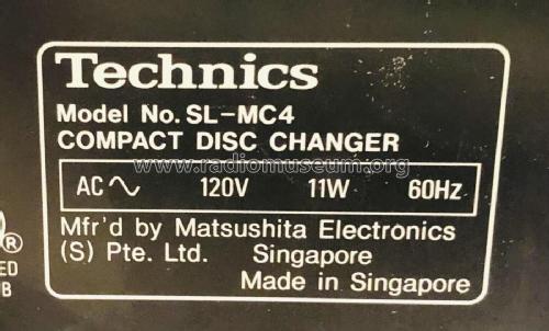 Compact Disc Changer SL-MC4; Technics brand (ID = 2815635) R-Player