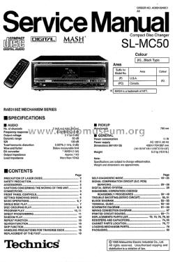 Compact Disc Changer SL-MC50; Technics brand (ID = 2815677) R-Player