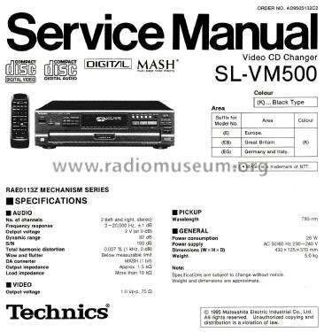 Compact Disc Changer SL-VM500; Technics brand (ID = 2693577) Sonido-V