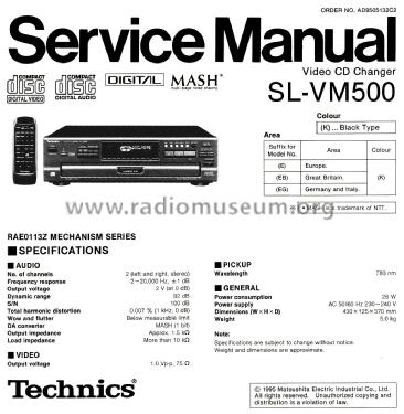 Compact Disc Changer SL-VM500; Technics brand (ID = 2693577) R-Player