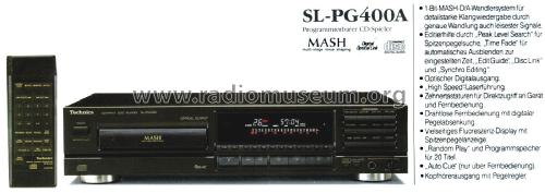 Compact Disc Player SL-PG400A; Technics brand (ID = 2693826) R-Player