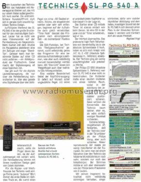Compact Disc Player SL-PG540A; Technics brand (ID = 1110582) R-Player