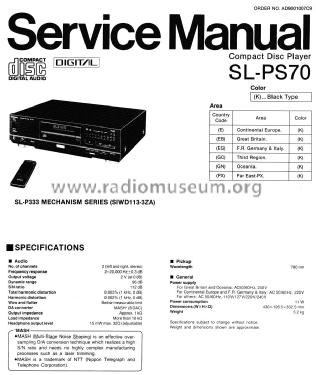 Compact Disc Player SL-PS70; Technics brand (ID = 2040523) Reg-Riprod