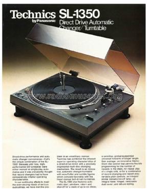 Direct Drive Automatic Changer/Turntable SL-1350; Technics brand (ID = 1629120) R-Player