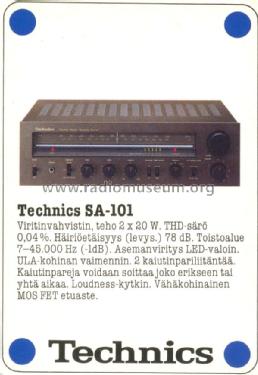 FM/AM Stereo Receiver SA-101; Technics brand (ID = 1406727) Radio