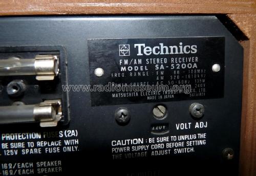 FM/AM Stereo Receiver SA-5200A; Technics brand (ID = 623130) Radio