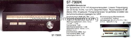 FM/AM Stereo Tuner ST-7300 ST-7300K; Technics brand (ID = 2212436) Radio