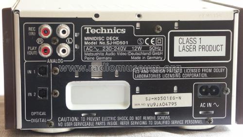 Minidisc Deck SJ-HD501EG-N; Technics brand (ID = 1885101) R-Player