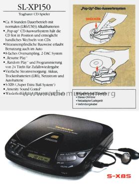 Portable CD Player SL-XP 150; Technics brand (ID = 2693942) Ton-Bild