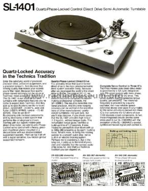 Quartz Direct Drive Automatic Turntable System SL-1401 ; Technics brand (ID = 1629104) Ton-Bild