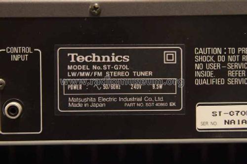 Quartz Synthesizer LW/AM / FM Stereo Tuner ST-G70L; Technics brand (ID = 1688914) Radio