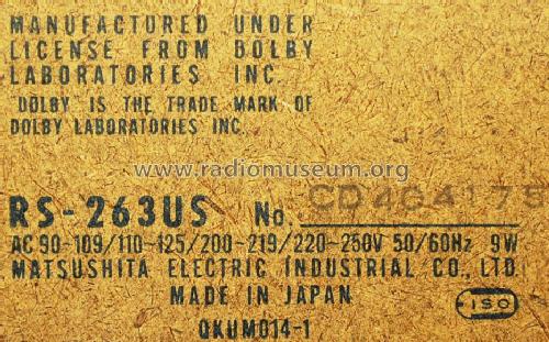 RS-263US; Technics brand (ID = 1812189) R-Player