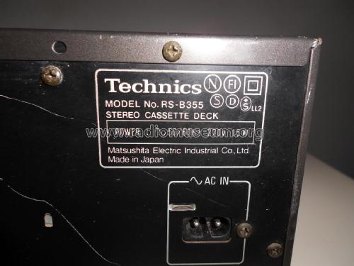 Stereo Cassette Deck RS-B355; Technics brand (ID = 2402033) Sonido-V