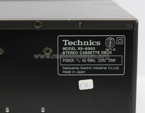 Stereo Cassette Deck RS-B965; Technics brand (ID = 2852571) Sonido-V