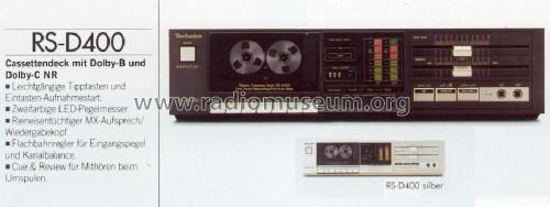 Stereo Cassette Deck RS-D400; Technics brand (ID = 670044) Sonido-V