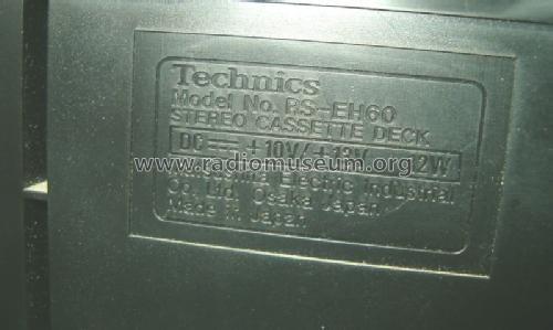 Stereo Cassette Deck RS-EH60; Technics brand (ID = 1717405) Sonido-V