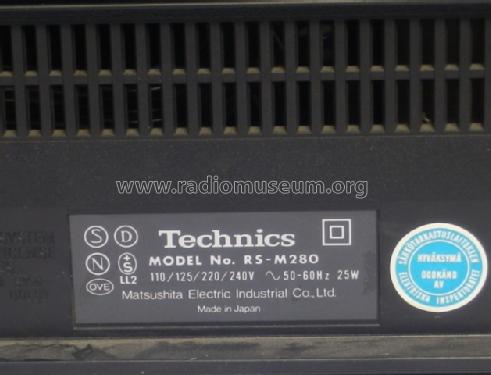 Stereo Cassette Deck RS-M280; Technics brand (ID = 1283636) Reg-Riprod