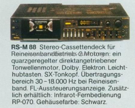 Stereo Cassette Deck RS-M88; Technics brand (ID = 660381) Ton-Bild