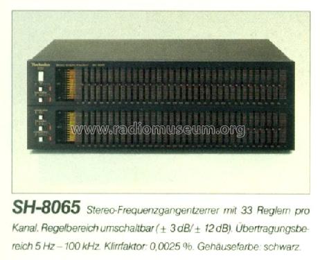 Stereo Graphic Equalizer SH-8065 Ampl/Mixer Technics brand Stereo Graphic Equalizer SH-8065 Ampl/Mixer Technics brand