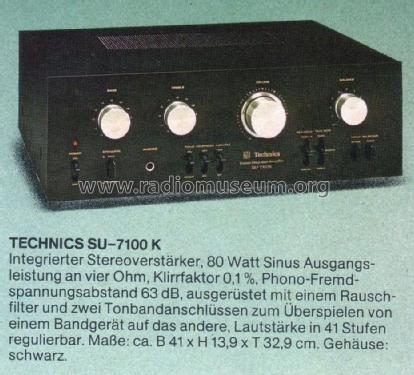 Stereo Integrated Amplifier SU-7100; Technics brand (ID = 1764521) Ampl/Mixer