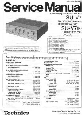 Stereo Integrated DC Amplifier SU-V7; Technics brand (ID = 1635338) Ampl/Mixer