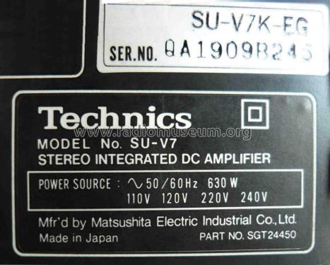 Stereo Integrated DC Amplifier SU-V7; Technics brand (ID = 1662469) Ampl/Mixer