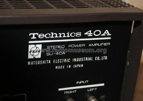 Stereo Power Amplifier 40A SU-40A; Technics brand (ID = 2710709) Verst/Mix