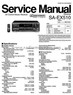 Stereo Receiver SA-EX510; Technics brand (ID = 2702937) Radio