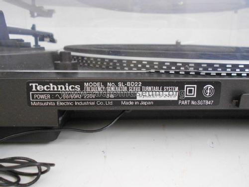 Stereo Turntable SL-BD 22; Technics brand (ID = 2273562) R-Player