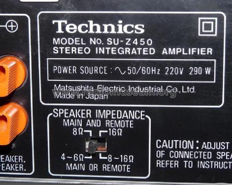 Stereo Integrated Amplifier SU-Z450; Technics brand (ID = 629815) Ampl/Mixer