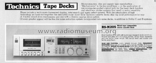 Tape-Deck RS-M205; Technics brand (ID = 3011462) R-Player