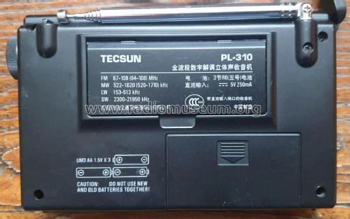 FM/SW/MW/LW DSP Receiver PL-310; Tecsun 德生通用电器... (ID = 2815541) Radio
