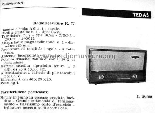 R77 Transistors; Tedas Film, Soc. di (ID = 307712) Radio