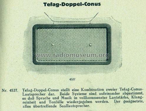 Doppel-Conus 1928; Tefag; Telephon (ID = 1983118) Speaker-P