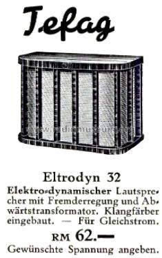 Eltrodyn 32; Tefag; Telephon (ID = 2663293) Speaker-P