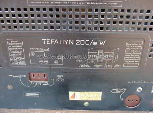 Tefadyn 200/38W; Tefag; Telephon (ID = 130160) Radio