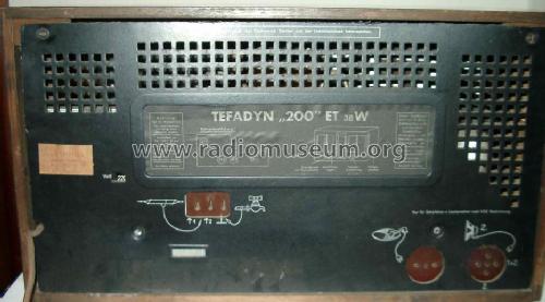 Tefadyn 200/38W; Tefag; Telephon (ID = 19787) Radio