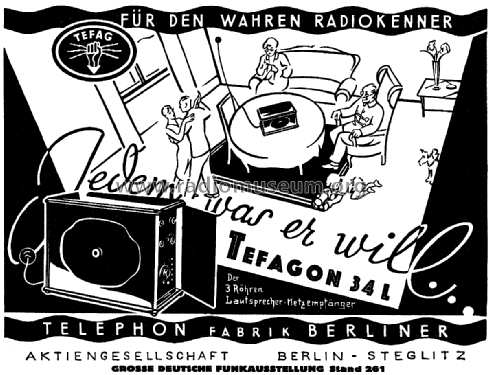 Tefagon 34L; Tefag; Telephon (ID = 1775921) Radio