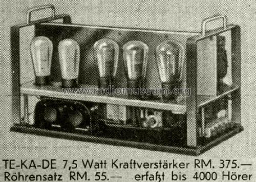 Kraftverstärker 7,5 W ; TeKaDe TKD, (ID = 1725641) Ampl/Mixer