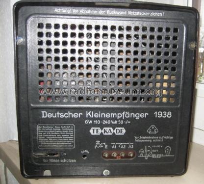 Deutscher Kleinempfänger 1938 DKE38; TeKaDe TKD, (ID = 2226157) Radio