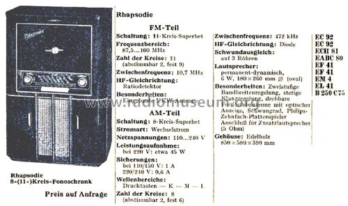 Rhapsodie W389; TeKaDe TKD, (ID = 2794433) Radio