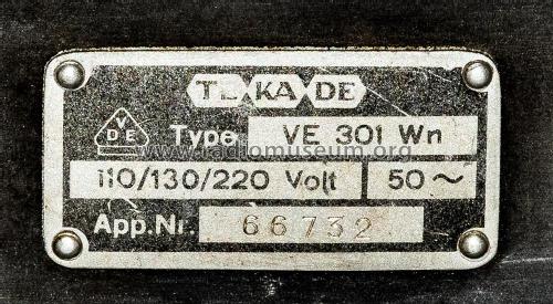 Volksempfänger VE301Wn; TeKaDe TKD, (ID = 2875443) Radio