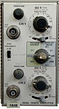 Dual Trace Amplifier 7A18; Tektronix; Portland, (ID = 1005436) Equipment