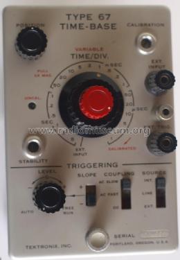 Time-Base Oscilloscope Plug-In 67; Tektronix; Portland, (ID = 852503) Equipment