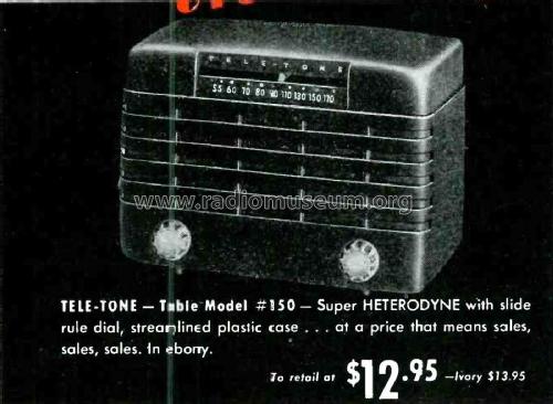 150 Ch= T; Tele-Tone Radio Corp (ID = 2695118) Radio