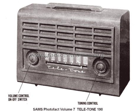 190 Ch= AZ; Tele-Tone Radio Corp (ID = 1280454) Radio
