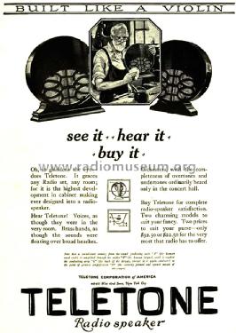 Radiospeaker Model 62; Teletone Corp. of (ID = 1408115) Altavoz-Au